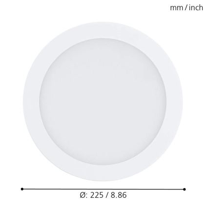 Eglo - LED RGBW ściemnialna wpuszczana oprawa sufitowa FUEVA-C LED/15,6W/230V Ø 22,5 cm