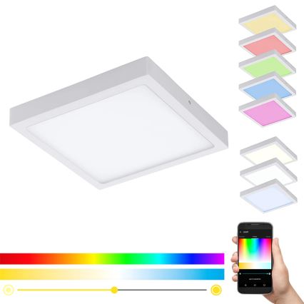 Eglo - ściemnialna lampa sufitowa LED RGBW FUEVA-C LED/21W/230V 30x30 cm