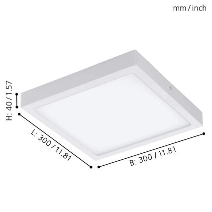 Eglo - ściemnialna lampa sufitowa LED RGBW FUEVA-C LED/21W/230V 30x30 cm