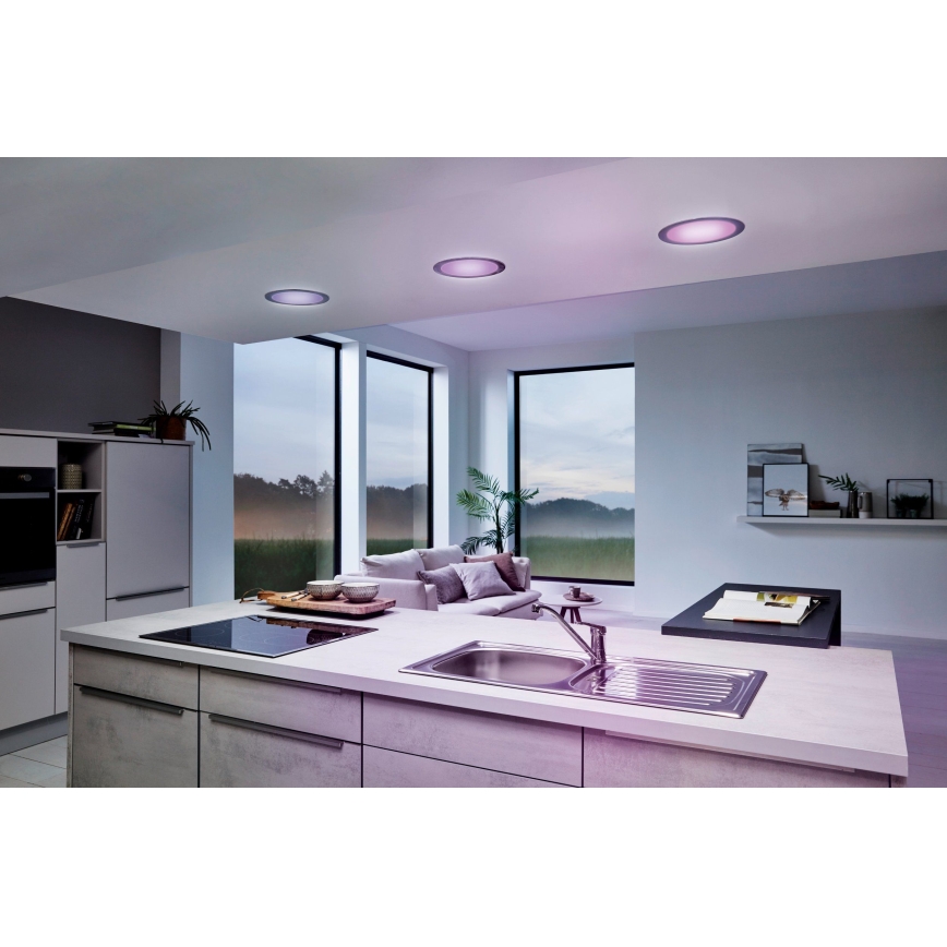 Eglo - LED RGB ściemnialna oprawa sufitowa wpuszczana FUEVA-C LED/15,6W/230V śr. 22,5 cm