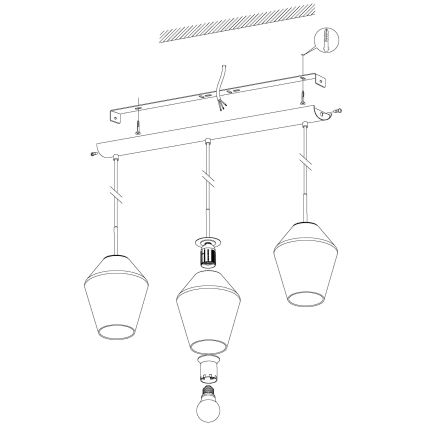 Eglo 96774 - Lampa wisząca na lince MURMILLO 3xE27/28W/230V