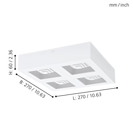 Eglo - LED Lampa sufitowa 4xLED/6,3W/230V