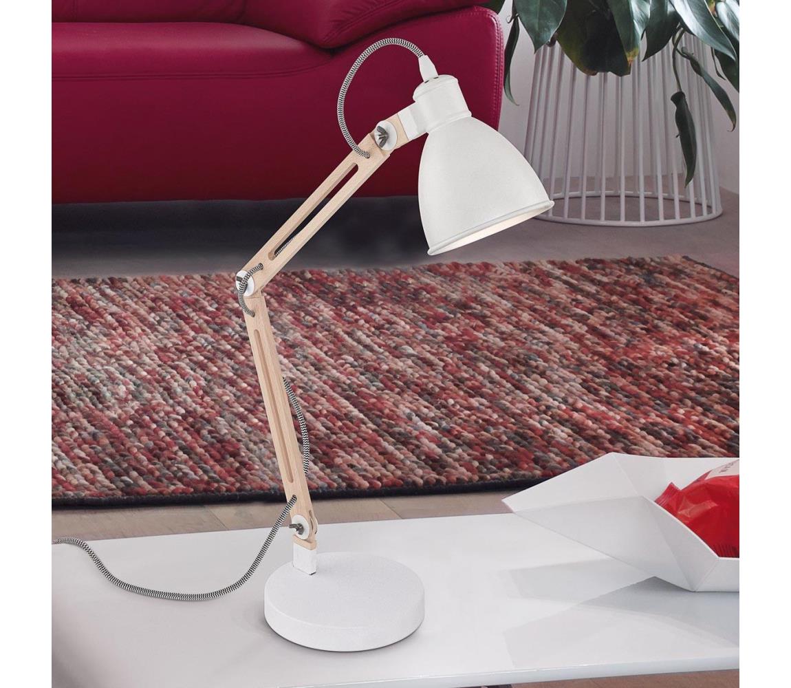 Eglo 96957 - Lampa stołowa TORONA 1 1xE14/28W/230V biała
