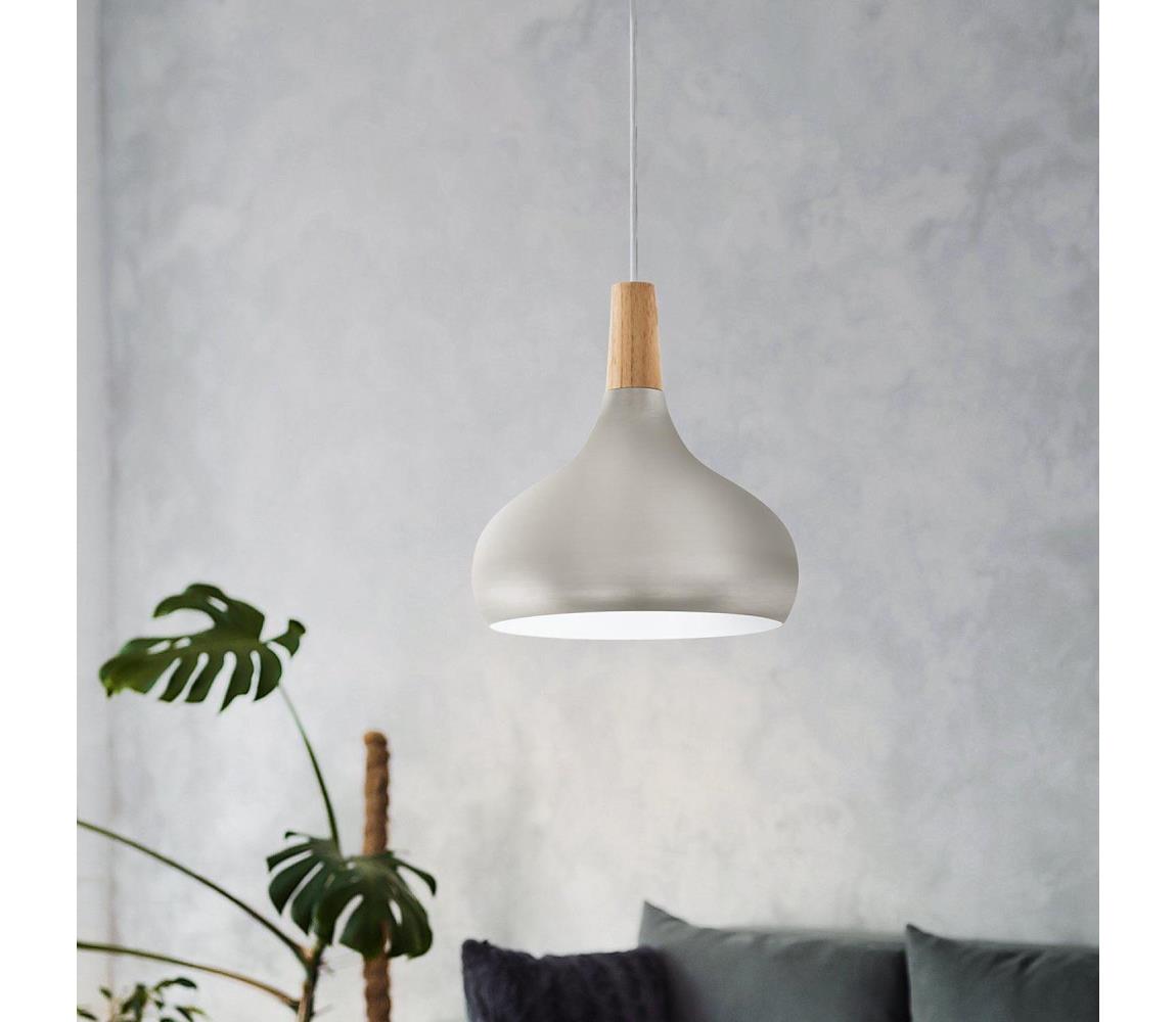 Eglo 96985 - Lampa wisząca SABINAR 1xE27/60W/230V 280mm srebrny