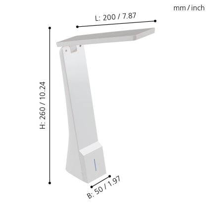 Eglo - LED Ściemnialna lampa stołowa 1xLED/1,8W/230V biała