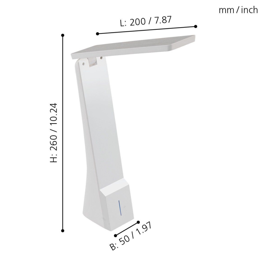 Eglo - LED Ściemnialna lampa stołowa 1xLED/1,8W/230V biała