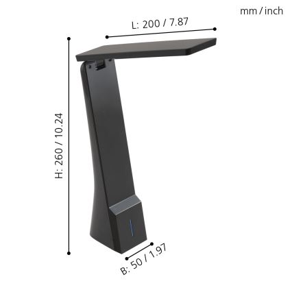 Eglo - LED Ściemnialna lampa stołowa 1xLED/1,8W/230V czarna