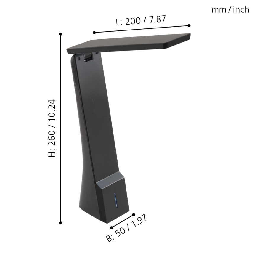Eglo - LED Ściemnialna lampa stołowa 1xLED/1,8W/230V czarna