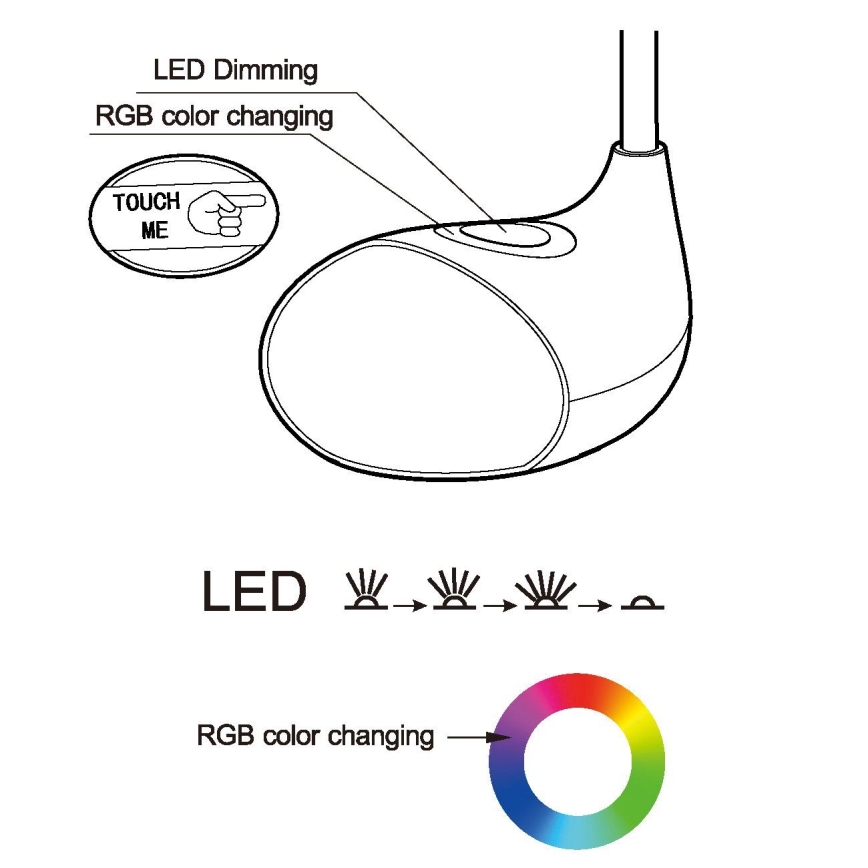 Eglo - LED Ściemnialna lampka stołowa LED/2,2W+0,3W/230V RGB