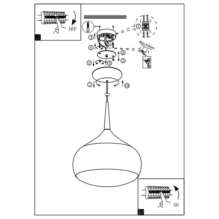 Eglo 97087 - LED RGBW ściemnialna lampa wisząca COMBA-C LED/18W/230V