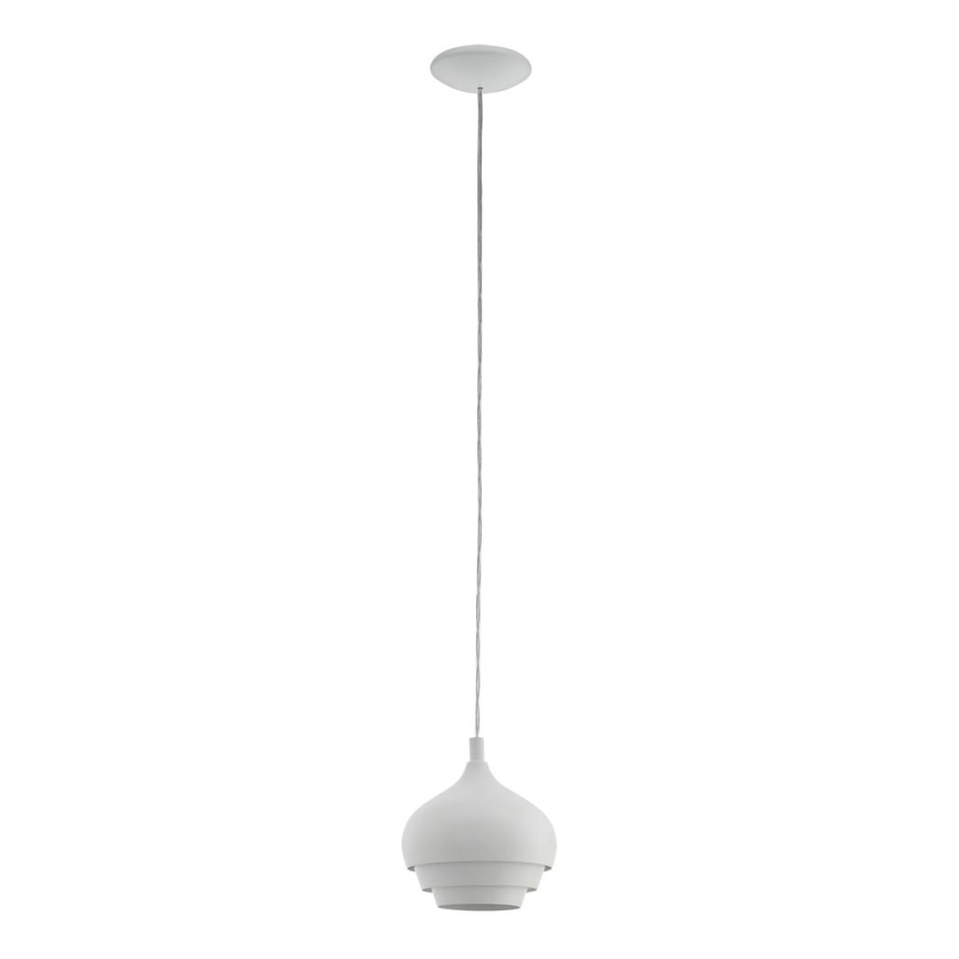 Eglo 97212 - Żyrandol na lince CAMBORNE 1xE27/60W/230V biały średnica 190 mm