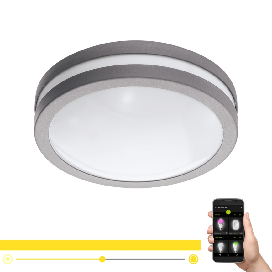 Eglo - LED Ściemnialny plafon łazienkowy LOCANA-C LED/14W/230V Bluetooth IP44 antracyt