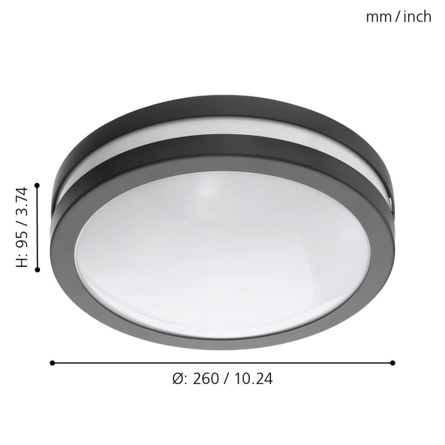 Eglo - LED Ściemnialny plafon łazienkowy LOCANA-C LED/14W/230V Bluetooth IP44 antracyt