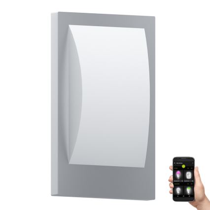 Eglo - LED regulowane zewnętrzne kinkiet 1xE27/9W/230V IP44 matowy chrom