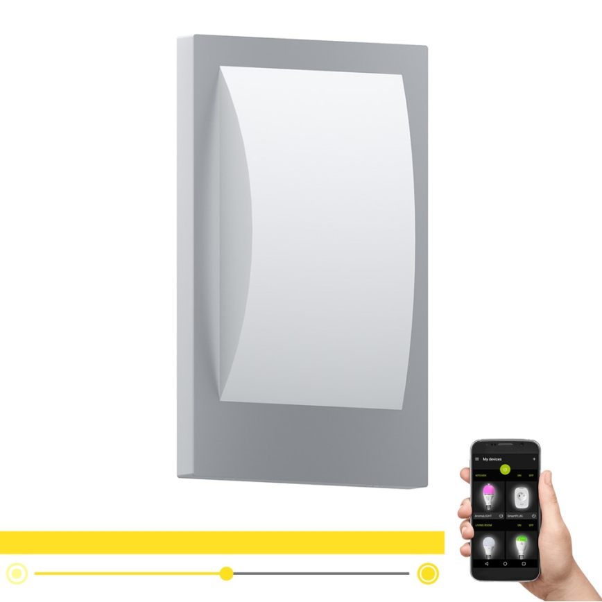 Eglo - LED regulowane zewnętrzne kinkiet 1xE27/9W/230V IP44 matowy chrom
