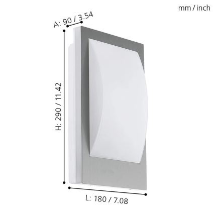 Eglo - LED regulowane zewnętrzne kinkiet 1xE27/9W/230V IP44 matowy chrom