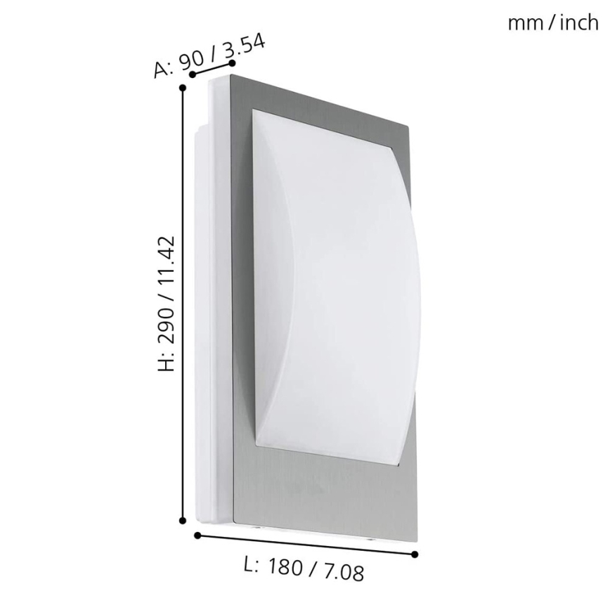 Eglo - LED regulowane zewnętrzne kinkiet 1xE27/9W/230V IP44 matowy chrom