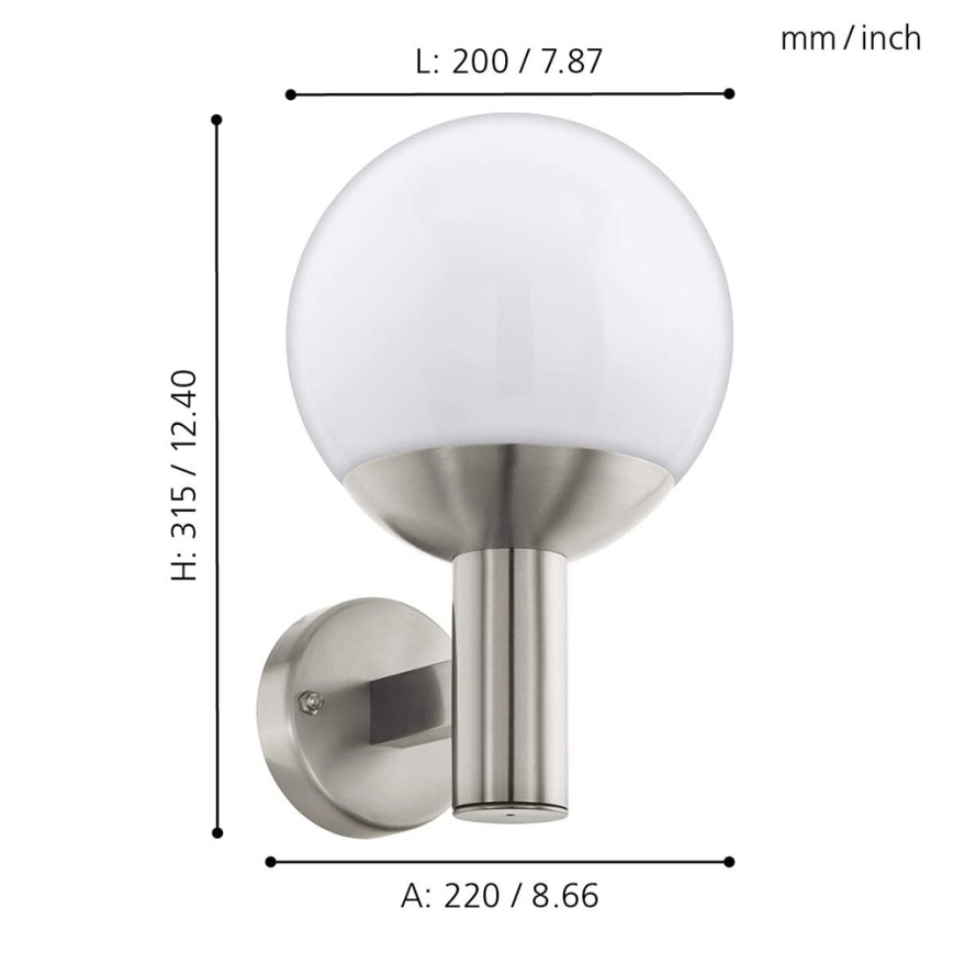 Eglo - LED RGB Kinkiet zewnętrzny NISIA-C 1xE27/9W/230V