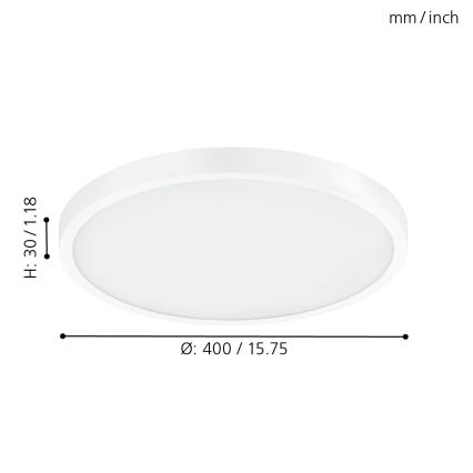 Eglo - Oprawa sufitowa LED/25W/230V biała okrągła 2500 lm śr. 40 cm