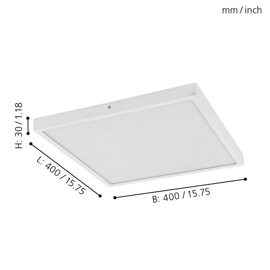 Eglo - LED Plafon 1xLED/25W/230V biały kanciasty 2500 lm