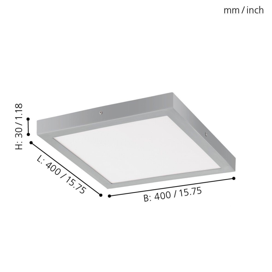 Eglo - LED Plafon 1xLED/25W/230V srebrny kanciasty