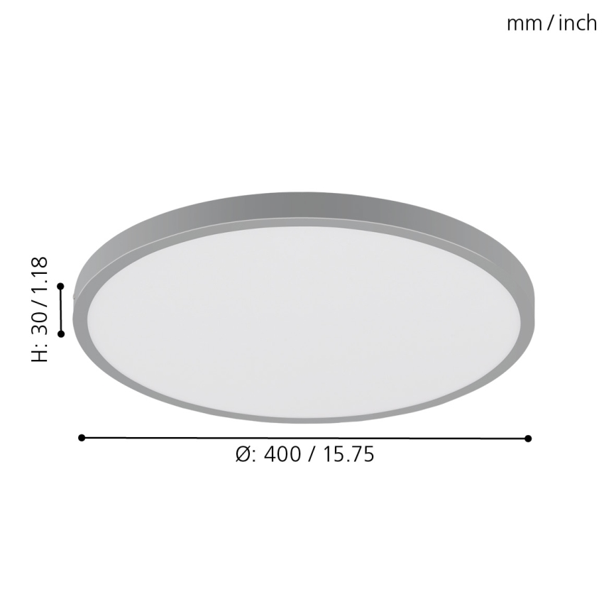 Eglo - LED Plafon 1xLED/25W/230V srebrny okrągły 4000K
