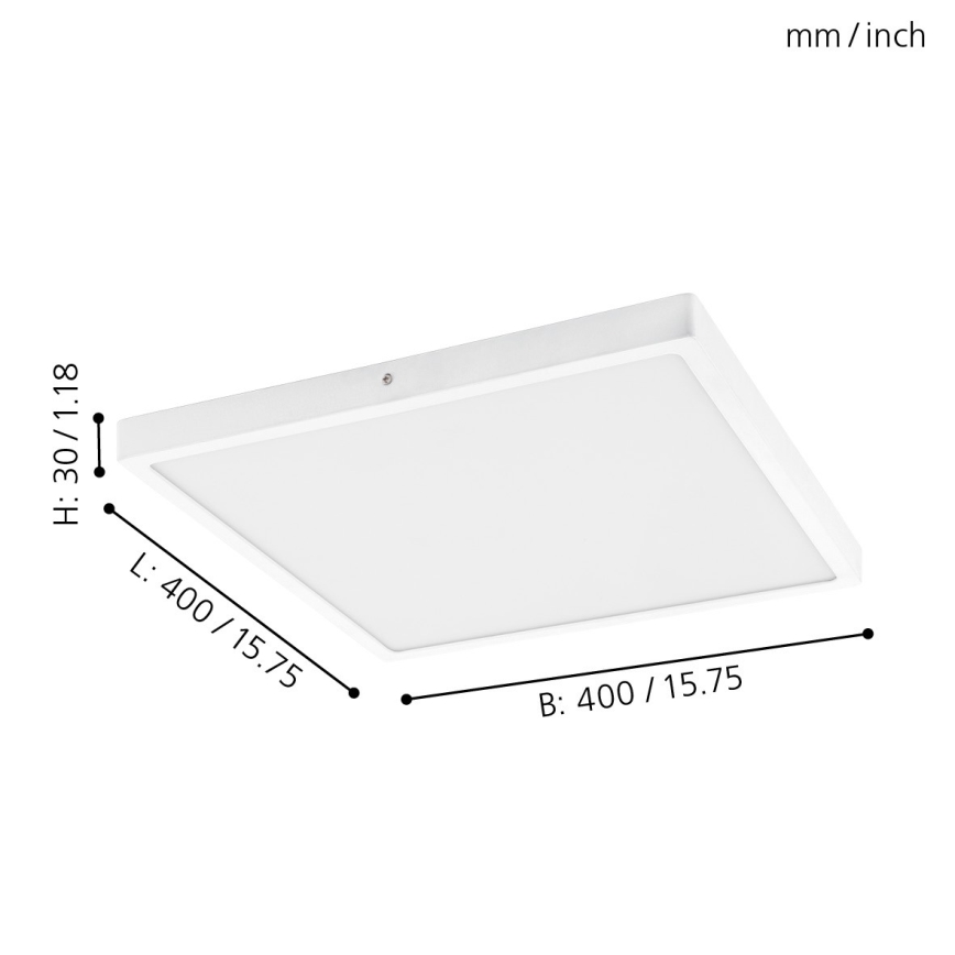 Eglo - LED Plafon 1xLED/25W/230V biały kanciasty 4000K