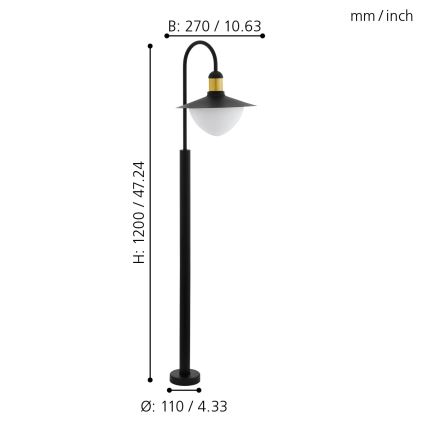 Eglo - Lampa zewnętrzna 1xE27/60W/230V