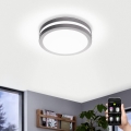 Eglo 97299 - Ściemnialna oprawa łazienkowa LED LOCANA-C LED/14W srebrna IP44