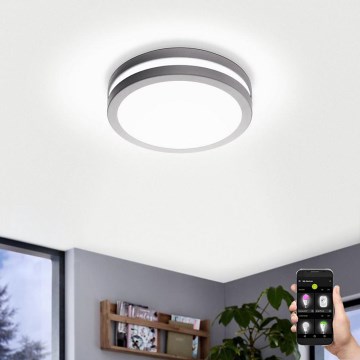 Eglo 97299 - Ściemnialna oprawa łazienkowa LED LOCANA-C LED/14W srebrna IP44