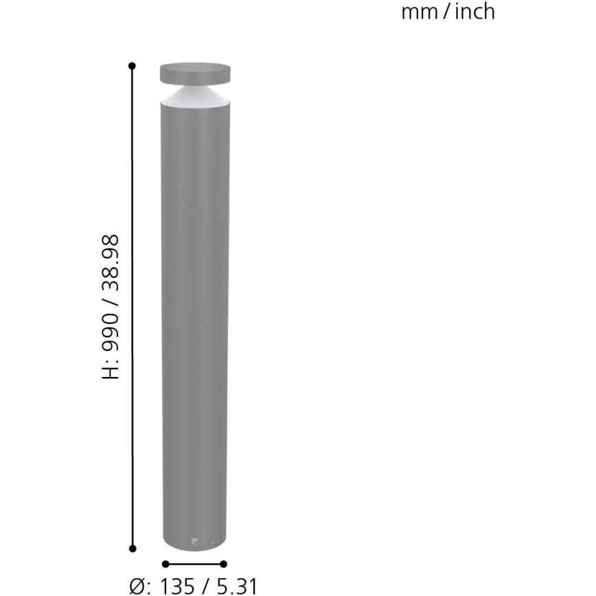 Eglo 97302 - Lampa zewnętrzna LED MELZO LED/11W/230V szara 990 mm IP65