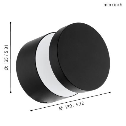 Eglo - LED zewnętrzny kinkiet LED/11W/230V czarny IP44