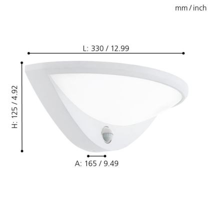 Eglo - LED Oświetlenie zewnętrzne z czujnikiem 1xLED/9,3W/230V IP44