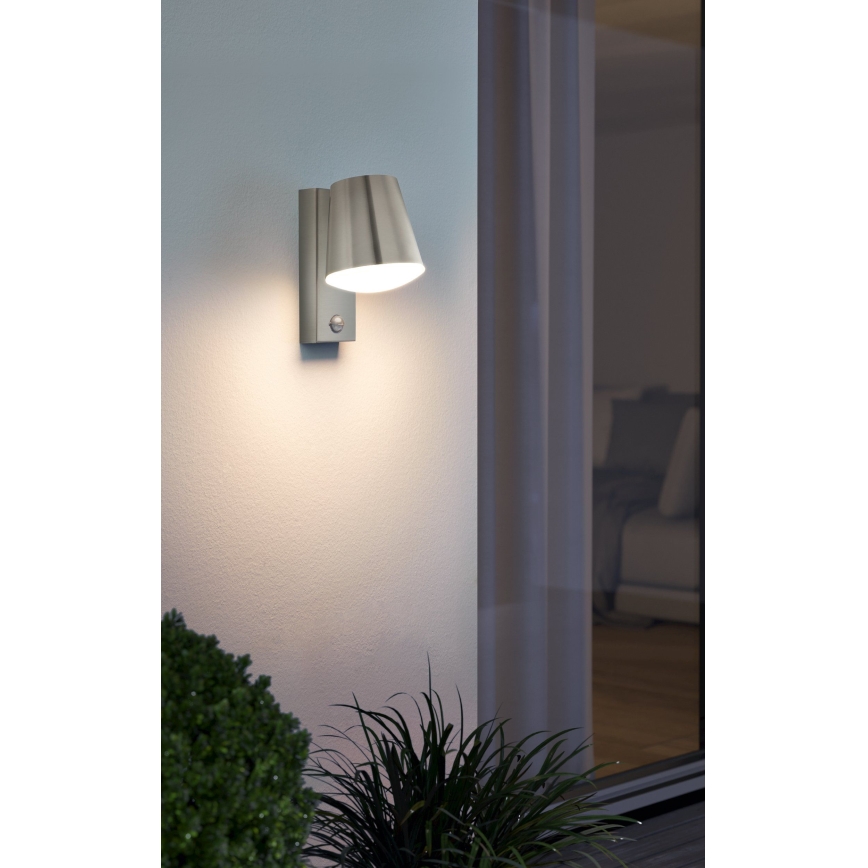 Eglo 97453 - Zewnętrzna lampa ścienna z czujnikiem CALDIERO 1xE27/10W/230V IP44