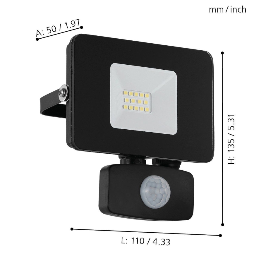 Eglo - LED Reflektor z czujnikiem LED/10W/230V
