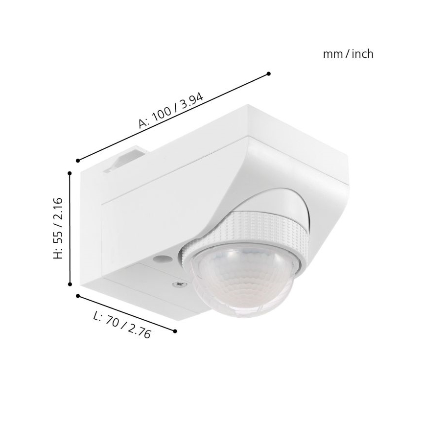 Eglo - Czujnik ruchu 1m bialy IP44