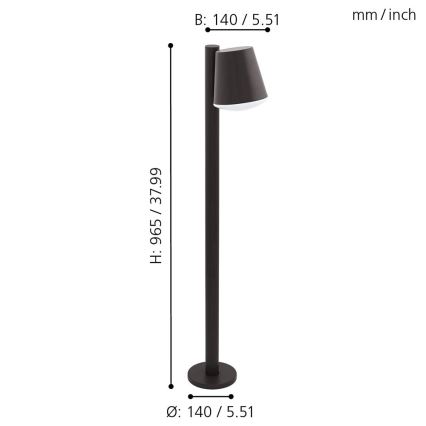 Eglo - LED RGB Ściemnialna lampa zewnętrzna CALDIERO-C 1xE27/9W/230V antracyt IP44