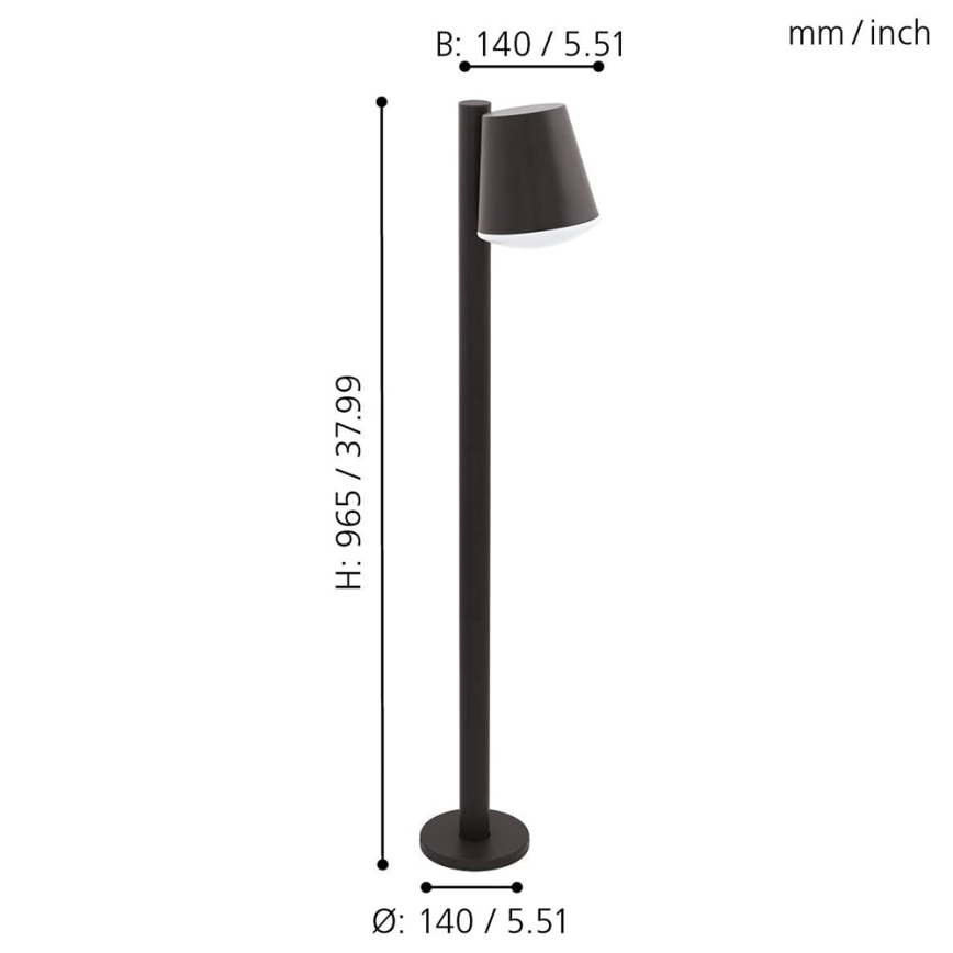 Eglo - LED RGB Ściemnialna lampa zewnętrzna CALDIERO-C 1xE27/9W/230V antracyt IP44