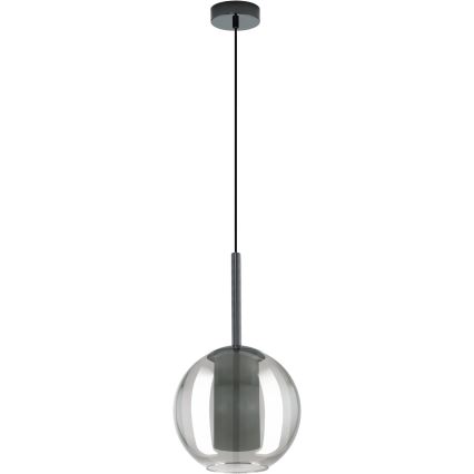 Eglo 97633 - Żyrandol na przewodzie TINDARI 1xE27/60W/230V przydymiona czerń