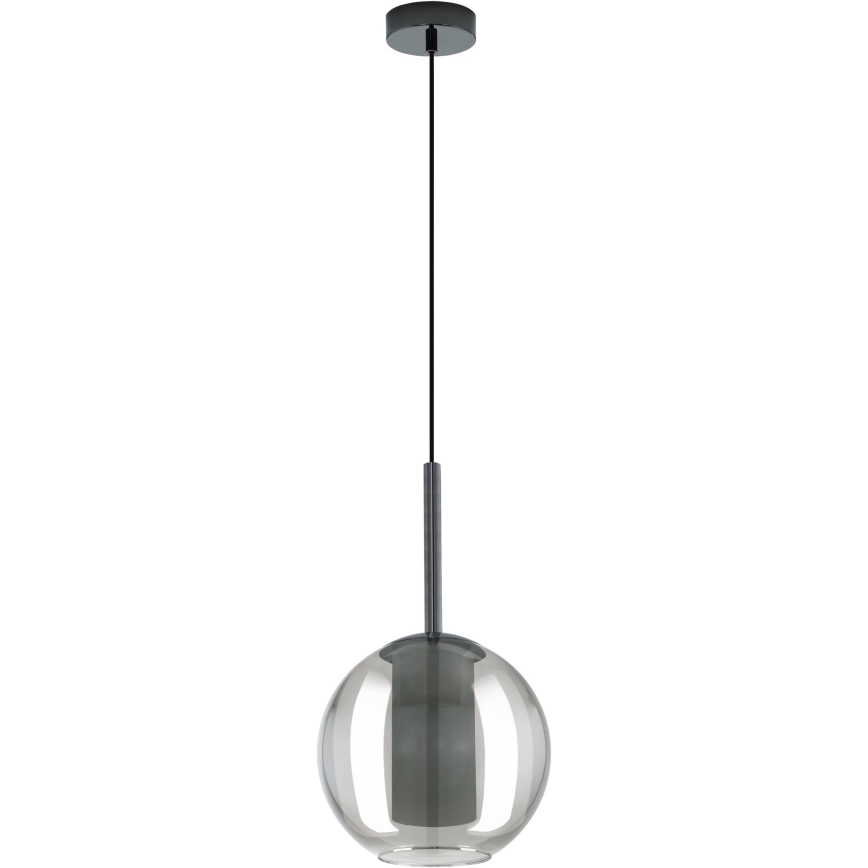 Eglo 97633 - Żyrandol na przewodzie TINDARI 1xE27/60W/230V przydymiona czerń