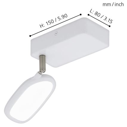 Eglo - LED RGB Oprawa punktowa PALOMBARE-C 1xLED/5W/230V
