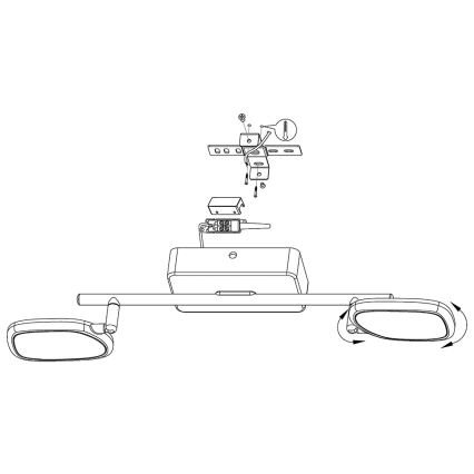 Eglo 97692 - Oprawa punktowa LED RGB PALOMBARE-C 2xLED/5W/230V