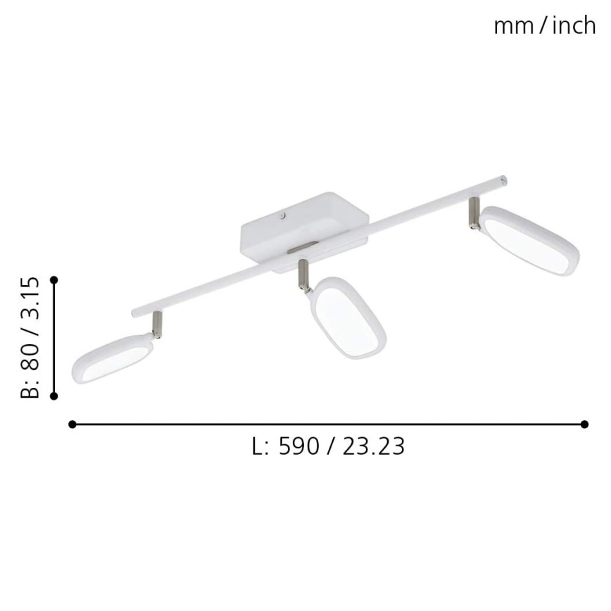 Eglo - LED RGB Oprawa punktowa PALOMBARE-C 3xLED/5W/230V