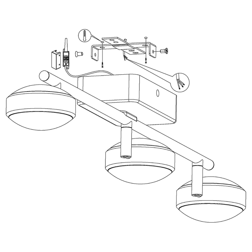 Eglo - LED RGB Oprawa punktowa CORROPOLI-C 3xLED/5W/230V