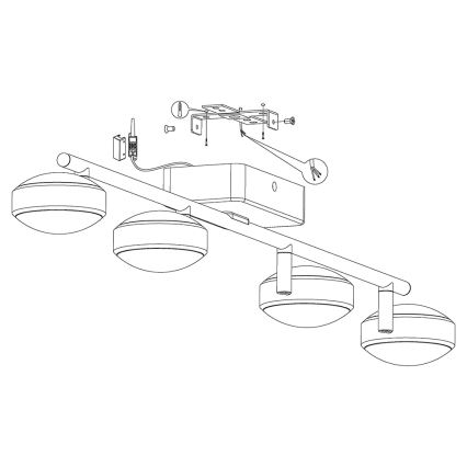 Eglo - LED RGB Ściemnialne oświetlenie punktowe CORROPOLI-C 4xLED/5W/230V