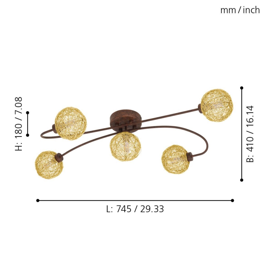 Eglo 97727 - LED Żyrandol natynkowy CARIS 1 5xLED/3W/230V