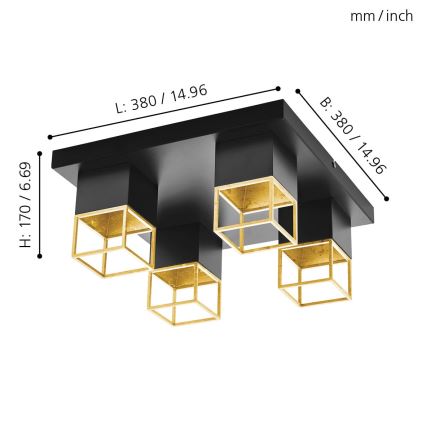 Eglo 97731 - LED Żyrandol natynkowy MONTEBALDO 4xGU10/5W/230V