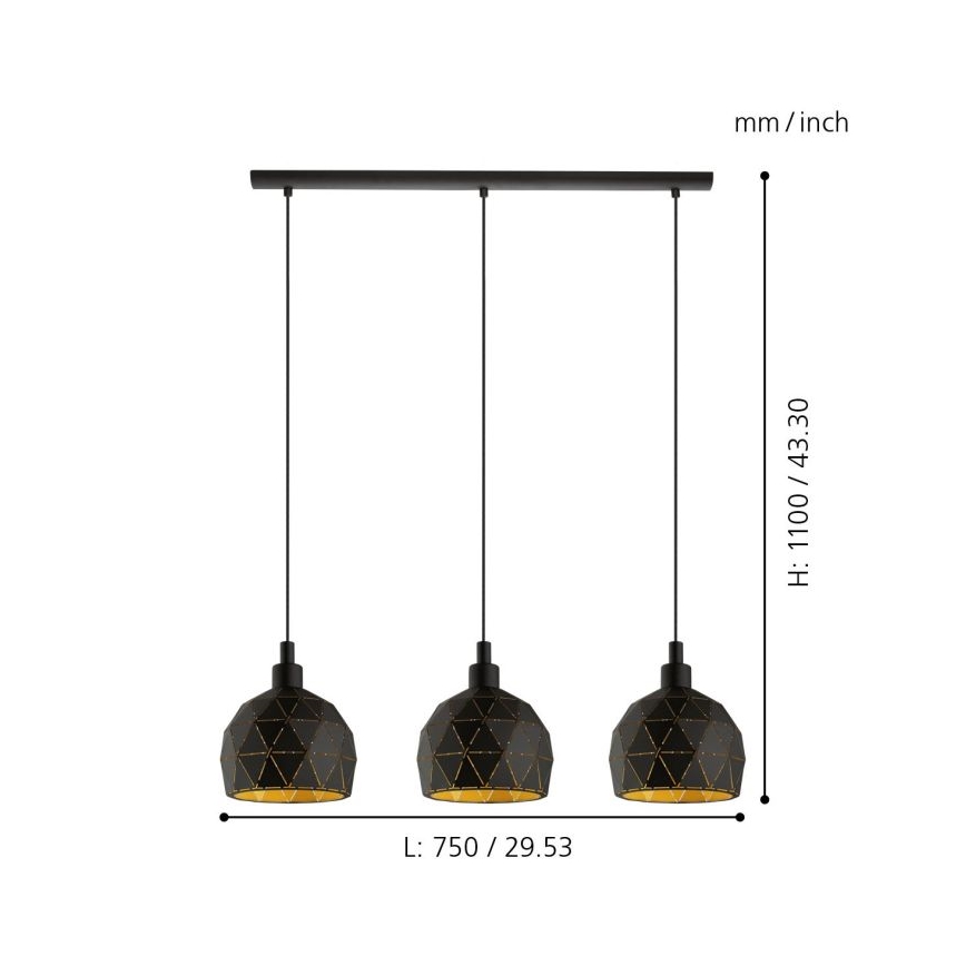 Eglo - Żyrandol na lince 3xE14/40W/230V