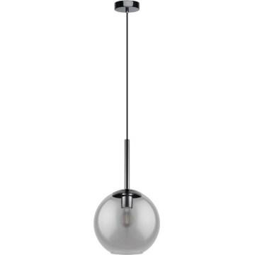 Eglo 97847 - Lampa wisząca na przewodzie TINDARI 1xE27/28W/230V czarna/dymiona