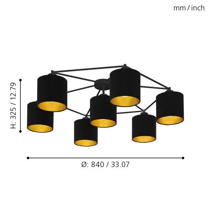 Eglo - Żyrandol natynkowy 7xE27/40W/230V